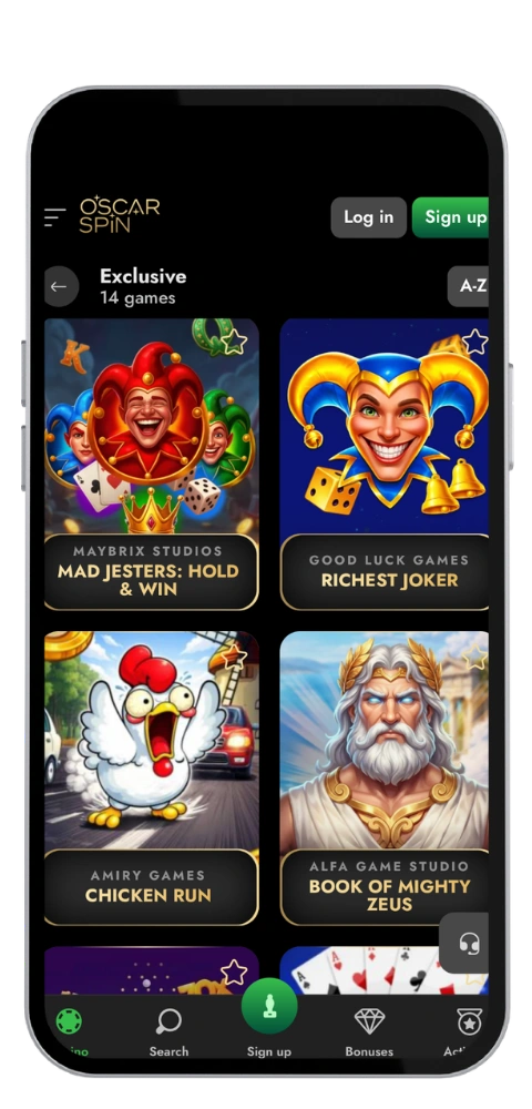 OscarSpin login